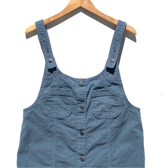 AEO Women’s Corduroy Button Front Dress Front Pockets Adjustable Straps size L - Picture 2 of 4